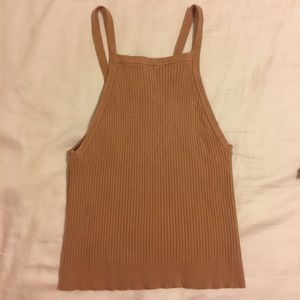 Brandy Melville nude ribbed halter